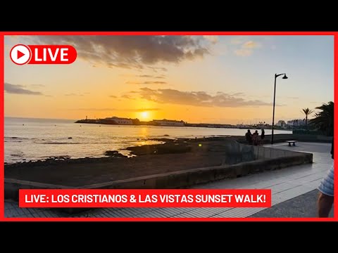 🔴LIVE: Los Cristianos to Las Vistas- Saturday Night Walk Tenerife! ☀️