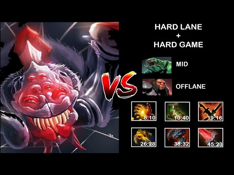 Grandmaster Broodmother vs Tidehunter Mid - HARD LANE + HARD GAME COMEBACK! (0051)
