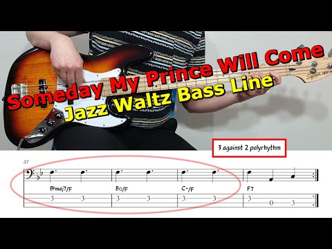 "Someday My Prince Will Come" 🎺 Waltz and Walking Bass Line 🎵 Bass Guitar Lesson 🎸
