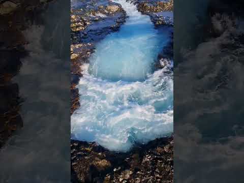 最美藍色秘境瀑布 Bruarfoss 💙 The most blue waterfalls in Iceland #iceland #bruarfoss