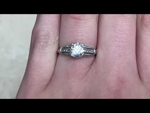 Old European Cut Diamond Platinum Ring. Circa 1930 - Rankwell Ring - Hand Video