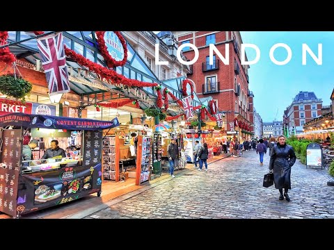 London New Year Eve | London City Walking Tour | Walking London West End | London Covent Garden 4K