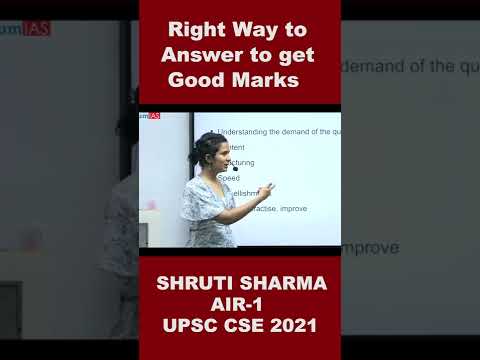 Right way to Answer to Fetch Good Marks | Shruti Sharma | AIR -1 | UPSC CSE 2021 #shorts
