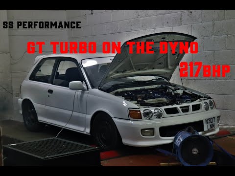 Toyota Starlet Gt Turbo making 217 BHP on our dyno!