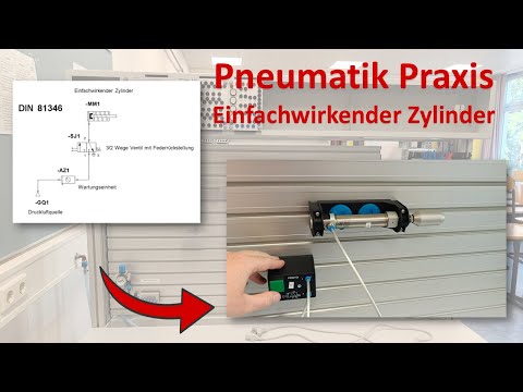 Grundlagen Pneumatik | Einfachwirkender Zylinder| Steckwand Praxis ohne Kommentar