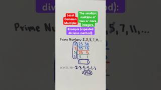 Least Common Multiple Example (repeated division method) #Shorts #numbers #math