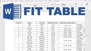 How to fit a table into a word document