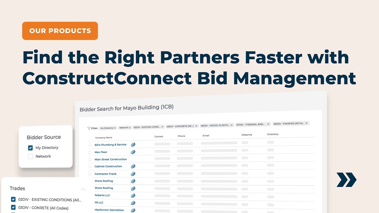 Find the Right Subcontractors Fast with ConstructConnect Bid Management