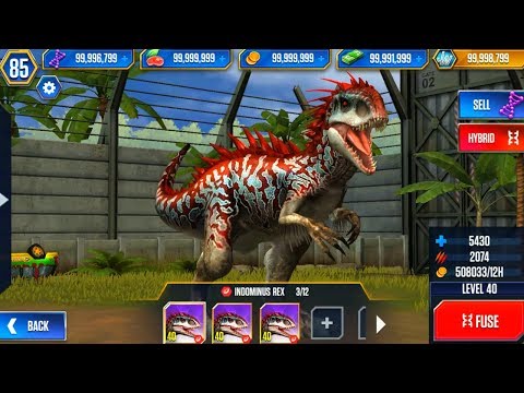 Indominus rex, Indoraptor, Metriaphodon, Pachygalosaurus, Cerazinosaurus - Jurassic World The Game