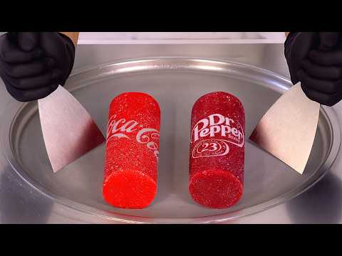 Coca-Cola VS Dr Pepper - Ice Cream Rolls | Cola ASMR