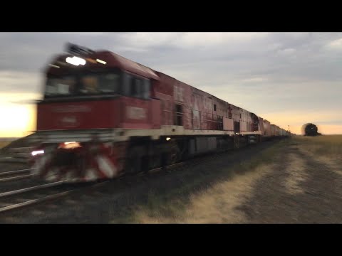 NR74 and NR75 Both Ghan on Pacific National 5MA5 freight at Gheringhap heading to Adelaide 27/1/2022