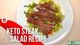 Keto Steak Salad Recipe | 4g Net Carbs with Sesame Mayo Topping