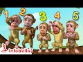 পাঁচটি ছোট বানর - Five Little Monkeys | Bengali Rhymes for Children | Infobells
