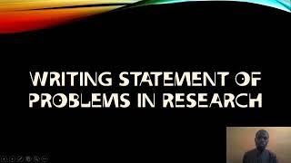 Final year project writing statement of problems in research work