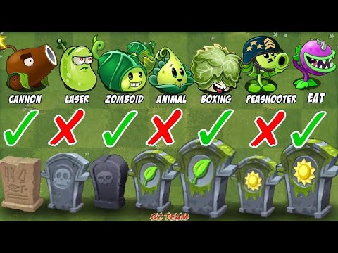PvZ 2 Challenge All Plants vs 99 Gravestones - Which Plants Will Win?