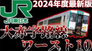 【2024年度版】JR東日本の赤字路線ワースト10を端的に解説します！
