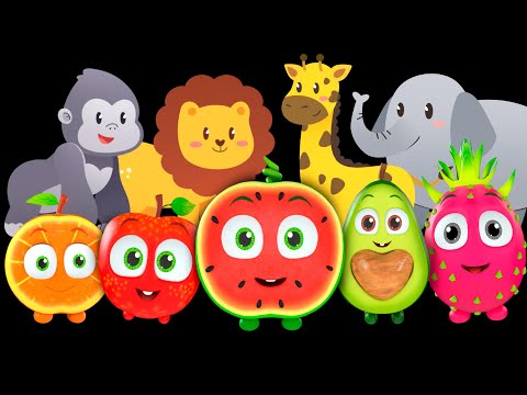 Animals Dance Party  * Watermelon & Funky Fruits Baby Sensory - Fun Video with music and animation !