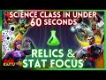 best stat focus and relics for all science champions in under 60 seconds