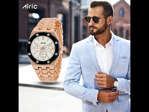 Round analog alric boys & men's metal strap watches, for per...