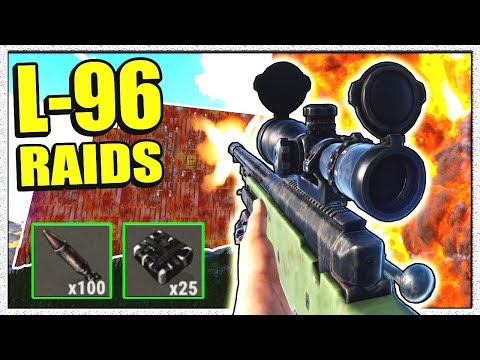 Rust L96 RAIDS + 8x SCOPE - PvP Raiding RICH NOOBS Base! - Chinook + Heli Loot (Rust Modded Raid)
