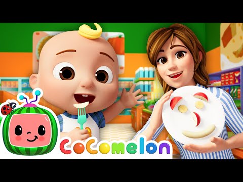 Apples & Bananas Songs! Grocery Store + Giggles Version | CoComelon Nursery Rhymes & Kids Songs