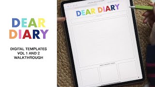 Dear Diary Digital Templates Vol 1 and 2 Walkthrough