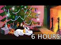 CHRISTMAS 🎅 Oldies playing in another room (w/ crackling fire + howling snowy wind) ❄️ 6 HOURS ASMR