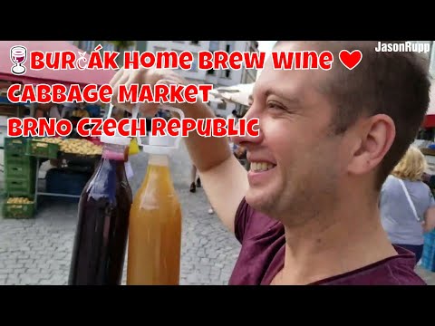 🍷Burčák Home Brew Wine ❤ Served by 19yr old local girl in Cabbage Market BRNO Czech Republic