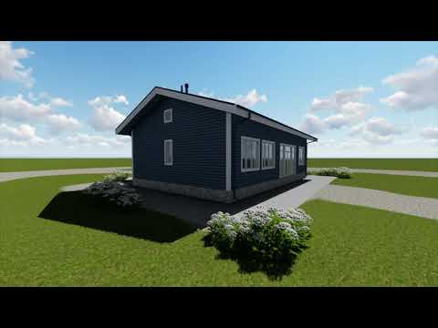 Проект одноэтажного дома из деревянного каркаса  в финском стиле DTE1004