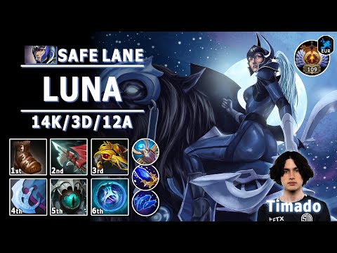 Luna Safe Lane Carry | 7.32b | Timado Pos 1 Luna Play | Dota 2 Immortal Gameplay