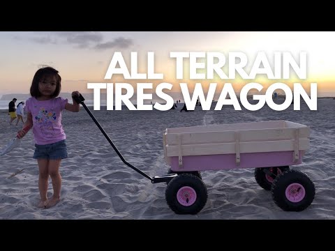 Sanch Ancha Heavy Duty Steel Wooden Side Support Cargo Wagon with 10” All-Terrain Air Tires
