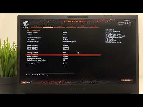 Gigabyte Aorus 15: How to Enable TPM 2.0