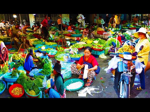 Cambodian Routine Food & Lifestyle - Fresh Fish, Vegetable , Pork, Egg, Seafood & More Food Rural TV