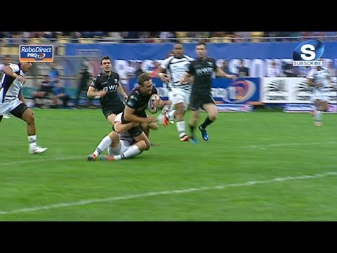 Ashley Beck Try - Zebre v Ospreys 1st May 2014