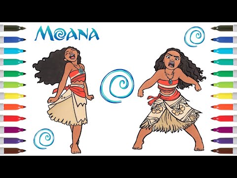 Disney Princess MOANA Coloring Book Pages | Moana Coloring Book Pages | Speed Coloring NCS Music