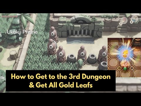 How to Get to the 3rd Dungeon(Key Cavern) & Get All Gold Leafs - Zelda Link's Awakening