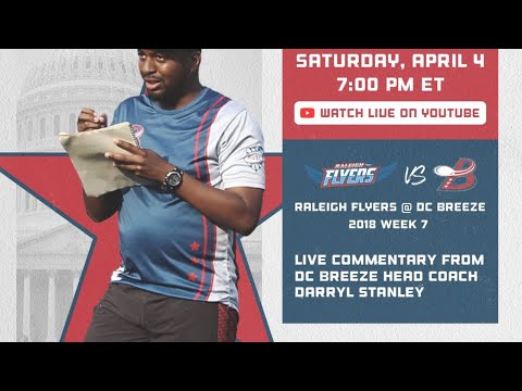 [AUDL.tv Content] PREVIEW: Watch 2018 DC Breeze v RAL Flyers with Rowan McDonnell & Coach Darryl