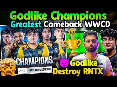 🇮🇳GodLike Champions🏆 Greatest Comeback🔥📈 Destroy RNTX😤 Manya Insane 1v4🥵