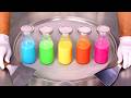 Transforming Rainbow Sprinkles Into Satisfying Ice Cream Rolls ASMR