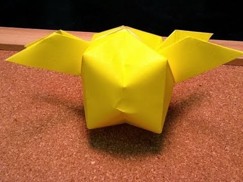 Daily Origami: 406 – Golden Snitch (Harry Potter)