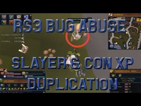[RS3] 350k Slayer & 700k Con Xp/H dupe - RuneScape Bug Abuse