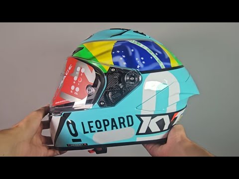 Capacete KYT NZ Race Leopard Replic Brasil - Azul - Grid Motors