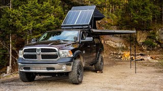 Truck Camping With Rooftop Tent And Fishing At A Backcountry Lake