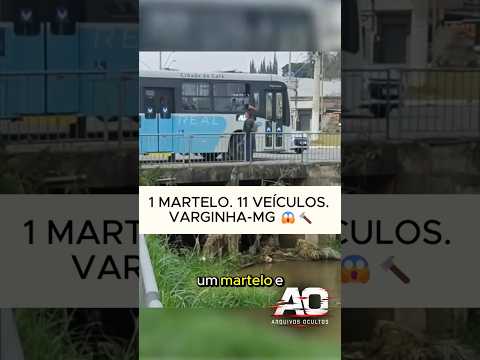 HOMEM DESTRÓI 11 VEÍCULOS COM MARTELO EM VARGINHA-MG #varginha #minasgerais #shorts