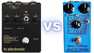 Video thumbnail for TC Electronic SCF Chorus vs AnalogMan Mini Chorus by Hollywood Rare Guitars