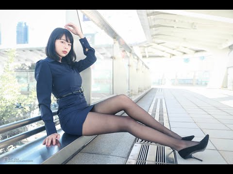 [4K] 佳怡-連身窄裙絲襪長腿, ストッキング美脚, 스타킹 긴 다리, Silk Stockings Long Legs