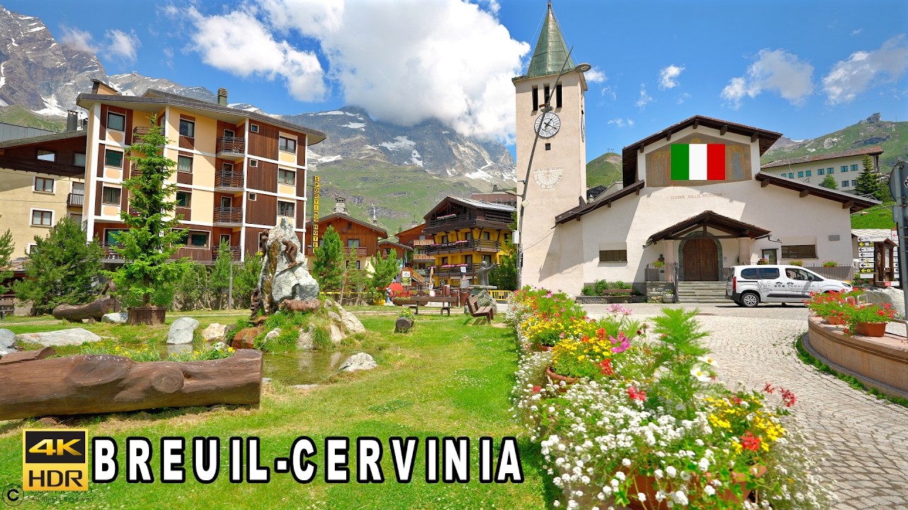 🇮🇹 Breuil-Cervinia Italy Resort Walking Tour | Epic Matterhorn Gondola Ride To Testa Grigia | 4K