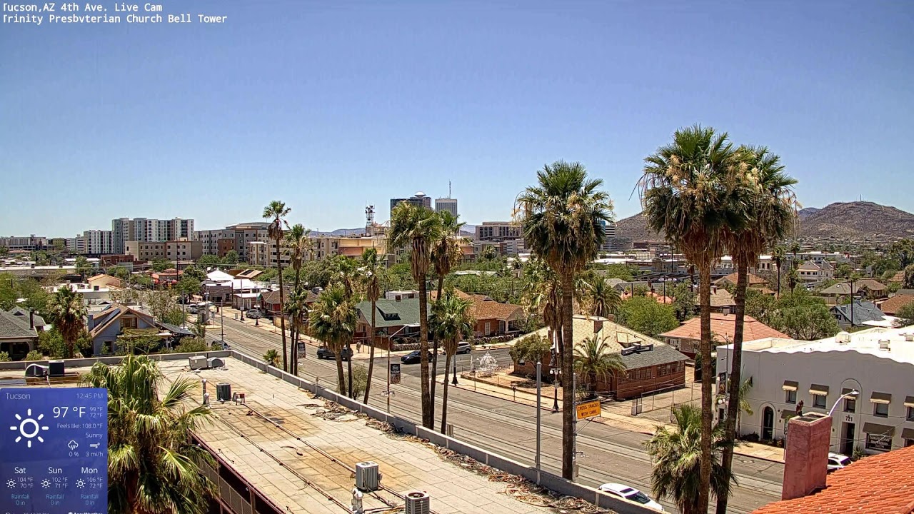 Live webcam view of Downtown Tucson Skyline from 4th Avenue