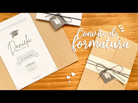 CONVITE DE FORMATURA RÚSTICO - MOLDE GRÁTIS | COMO FAZER