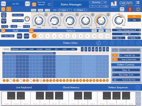 Cream Mobile app - Song demo patterns on ios ipad